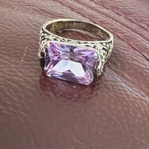 Sterling Silver 925 with Purple Faceted Ring size 9!
